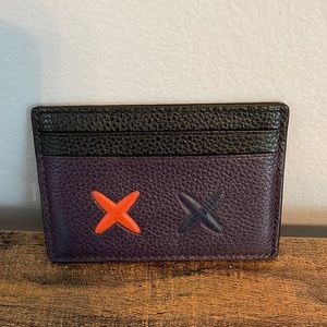 Coach Purple Leather Card Case Wallet
